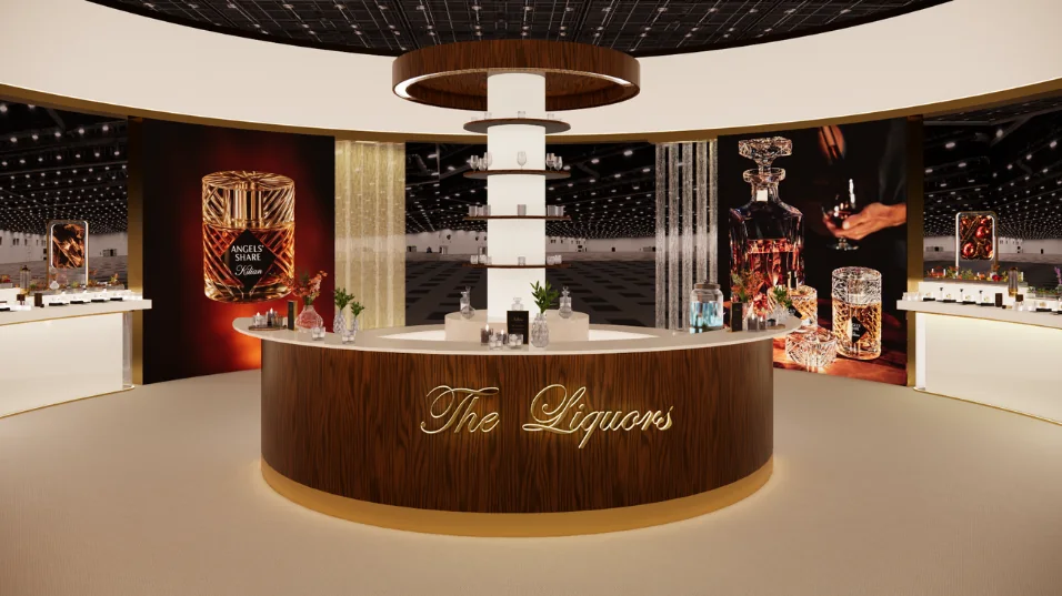 Barra central del stand de perfumes