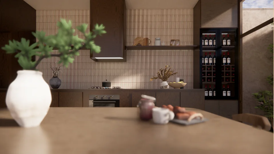Cubierta de la cocina de Casa Vera