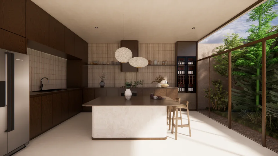 Cocina de Casa Vera con luz de día
